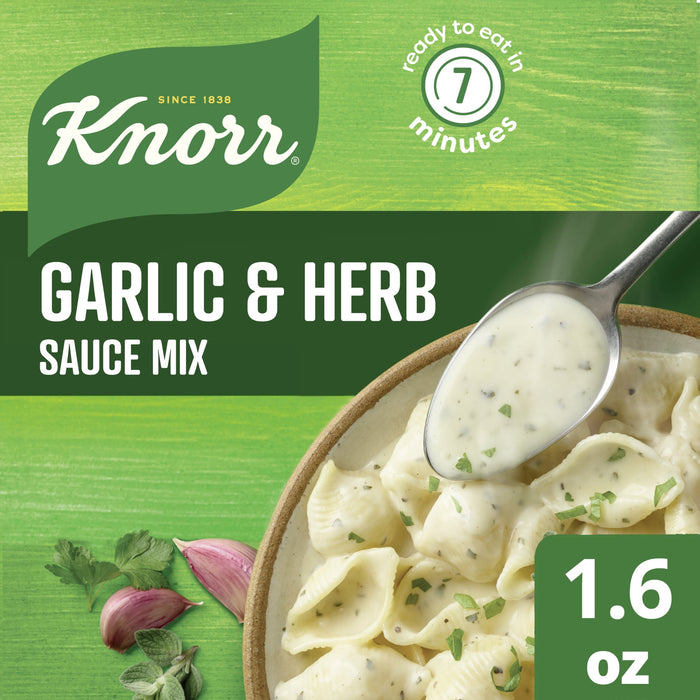 Knorr Sauce Mix Creamy Pasta Sauce For Simple Meals and Sides Garlic & Herb No Artificial Flavors, No Added MSG 1.6 oz