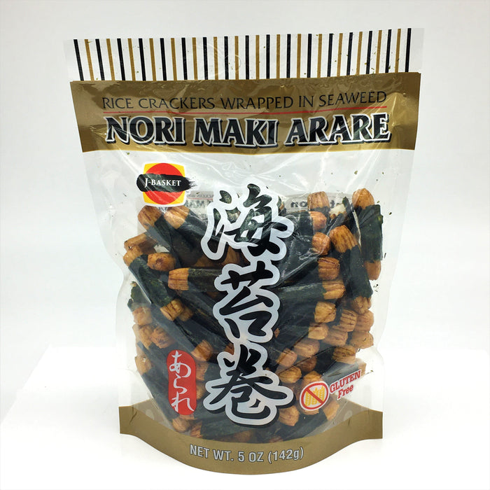 J-Basket Nori Maki Arare, Rice Crackers Wrapped In Seaweed 5oz