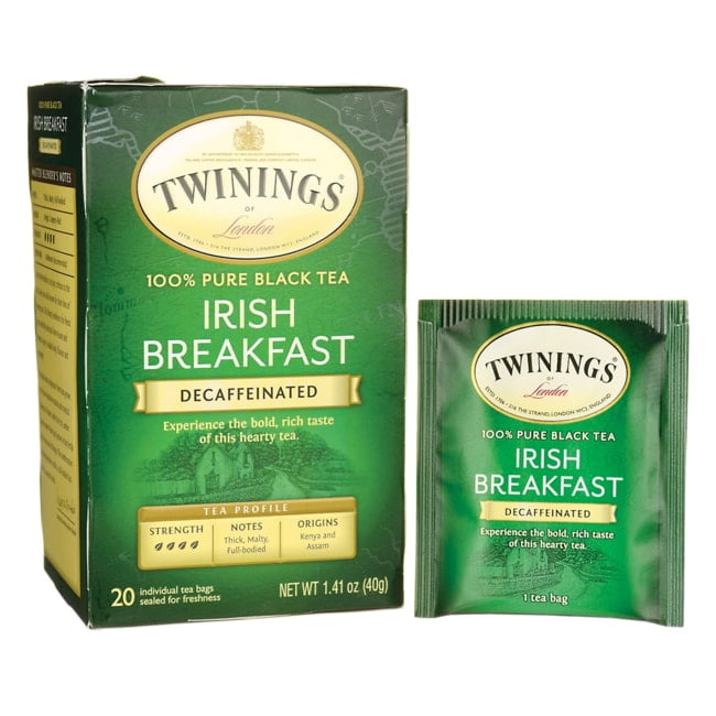 Twinings Classic Irish Breakfast Decaffeinated Tea, 20 Count