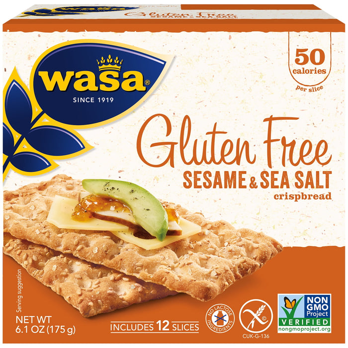 Wasa, Gluten Free Sesame & Sea Salt Crispbread, Net wt. 6.1 Oz