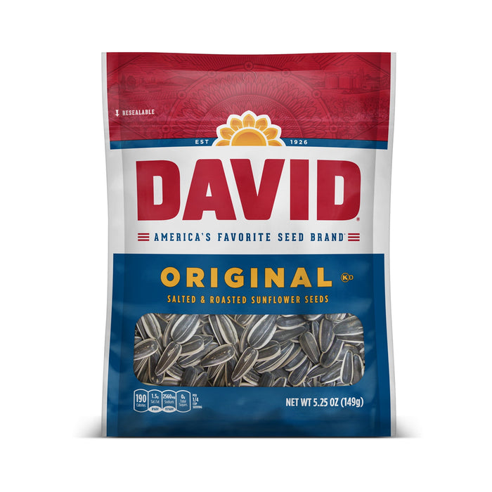 David original salted & roasted sunflower seeds 5.25oz BB. 01/10/2025