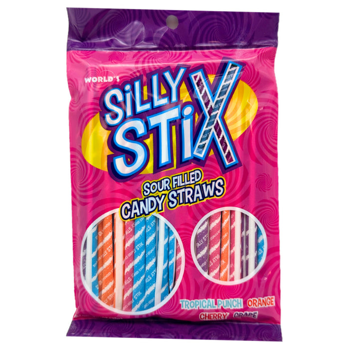 Silly Stix Sour Filled Candy Straws 2.75 oz Bag