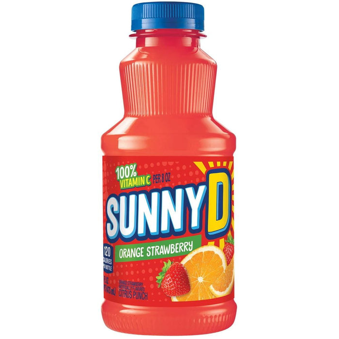 SunnyD Orange Strawberry Juice Drink 16 oz Bottles Pack of 12 BB. 01/07/2025