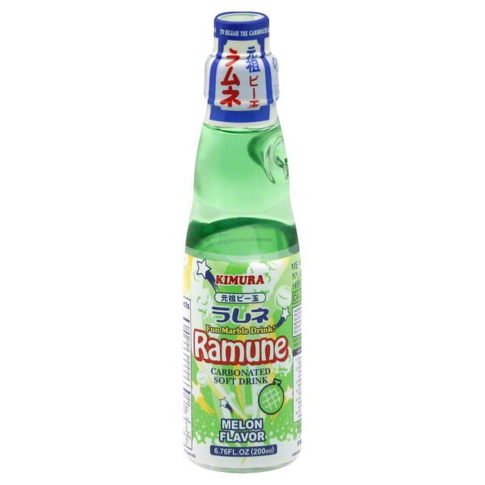 Kimura Melon Flavour Ramune Soft Drink 6 oz