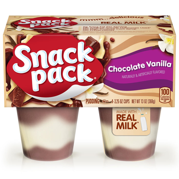 Snack Pack Pudding - Chocolate Vanilla 13 oz