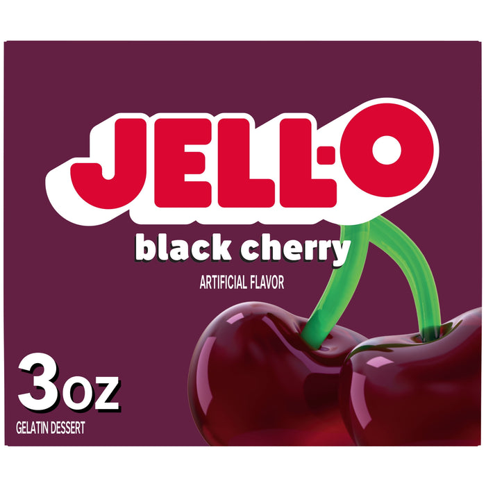 Jell-O Gelatin Mix, Black Cherry Regular Sugar, 3 oz