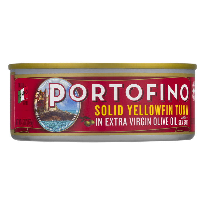 SUPREME BOX Portofino Premium Yellowfin Tuna in Olive Oil, Wild Caught, Solid Light, 4.5 Oz