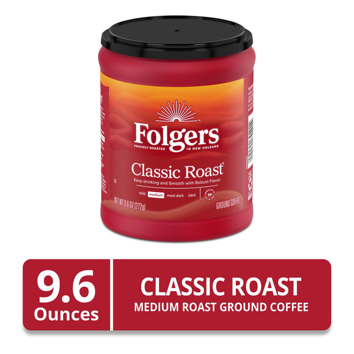 Folgers Classic Roast Ground Coffee, Medium Roast, 9.6-Ounce