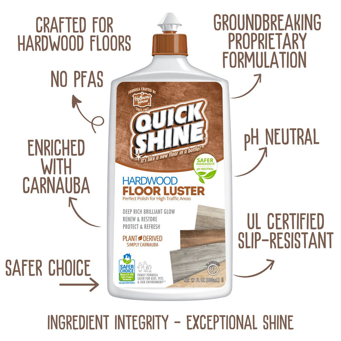 Quick Shine High Traffic Hardwood Floor Luster and Polish, 27 Fl. Oz.