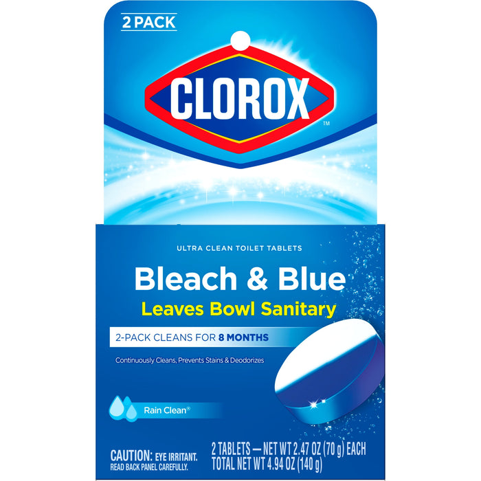 COLROX Bleach & Blue Toilet Bowl Cleaner, Rain Clean Scent 2 ct