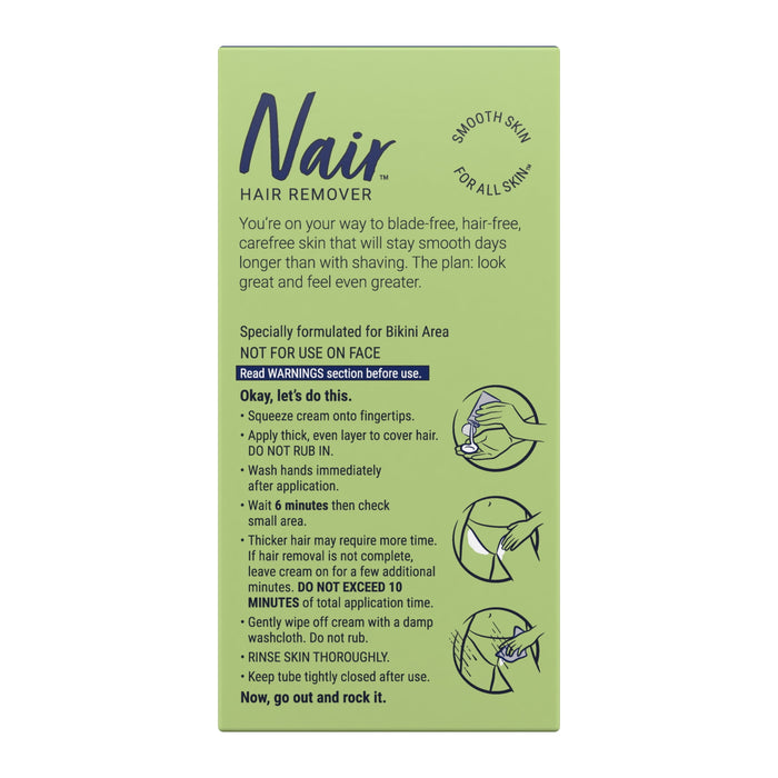 Nair Hair Remover Bikini Cream With Green Tea Sensitive Formula 1.70 oz