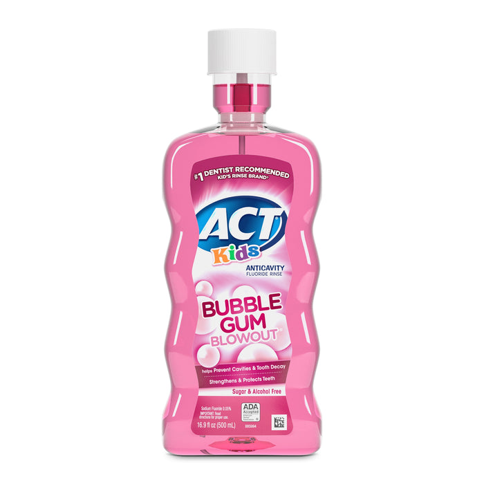 ACT Kids Anticavity Fluoride Rinse Bubble Gum Blowout, 16.9 fl. oz.