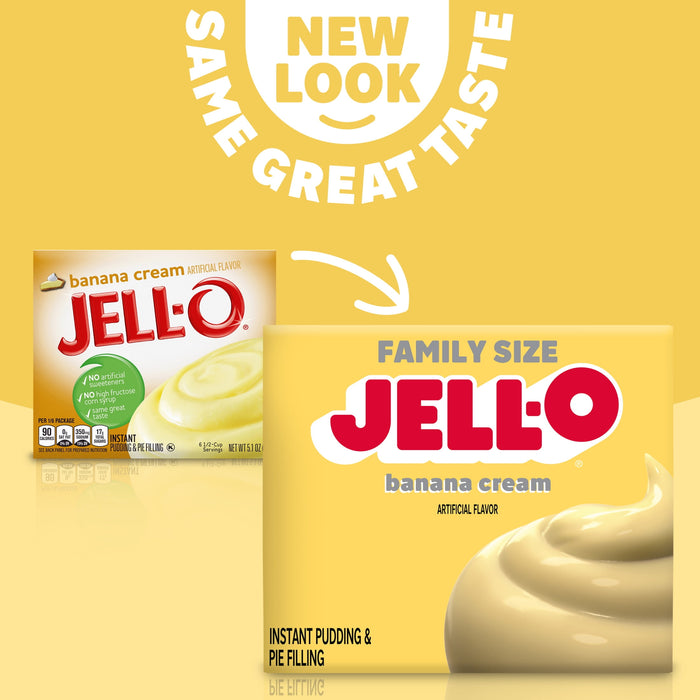 J-ello Banana Cream Instant Pudding Mix & Pie Filling 5.1 oz. Box