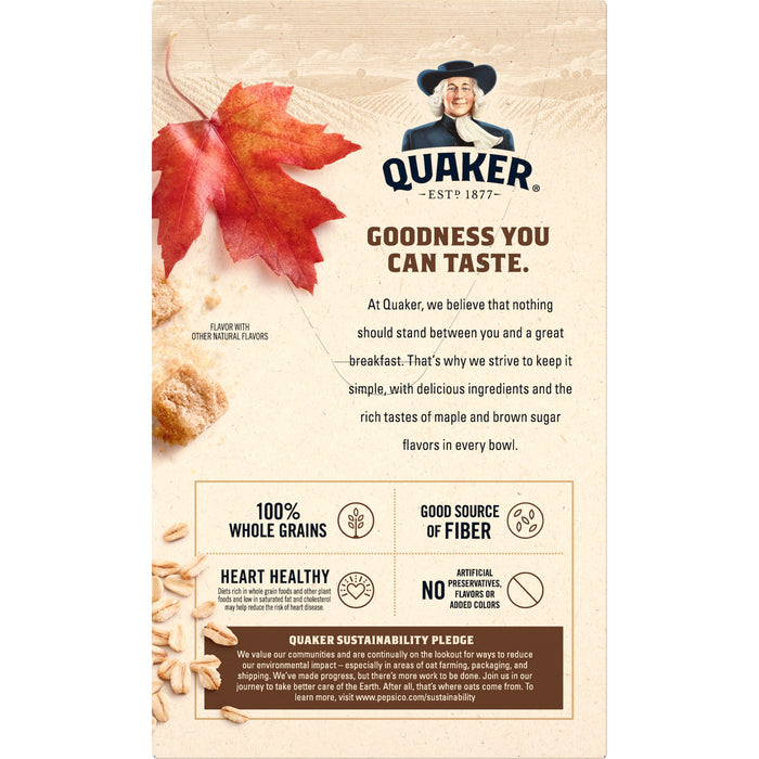 Quaker, Gluten Free Instant Oatmeal, Maple & Brown Sugar, 8 Ct