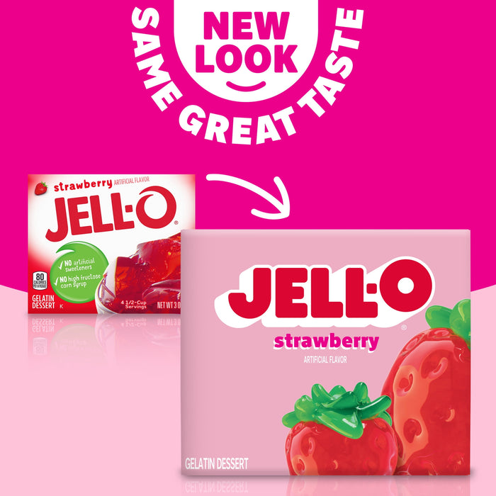 Jell-O Gelatin Mix, Strawberry, 3 oz