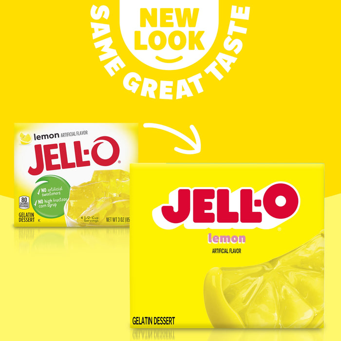 Jell-O Lemon Gelatin Mix, 3 oz Boxes