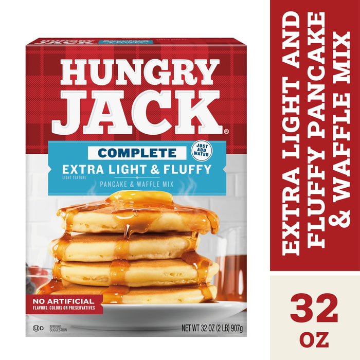 Hungry Jack Complete Extra Light and Fluffy Pancake Mix and Waffle Mix 32 oz