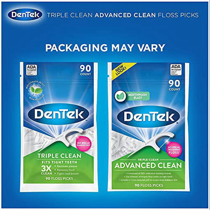 Dentek Triple Clean Floss Picks Fresh Mint 90 each