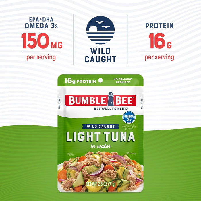 Bumble Bee Premium Light Tuna Pouch in Water 2.5oz Pouch