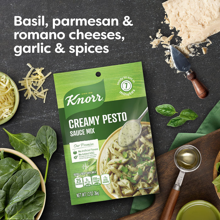 Knorr Sauce Mix Creamy Pesto Pasta Sauce For Simple Meals and Sides No Artificial Flavors, No Added MSG 1.2 oz