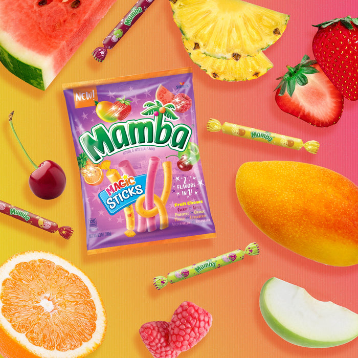 Mamba Fruit Chews Magic Sticks Candy Sticks 6.3 oz