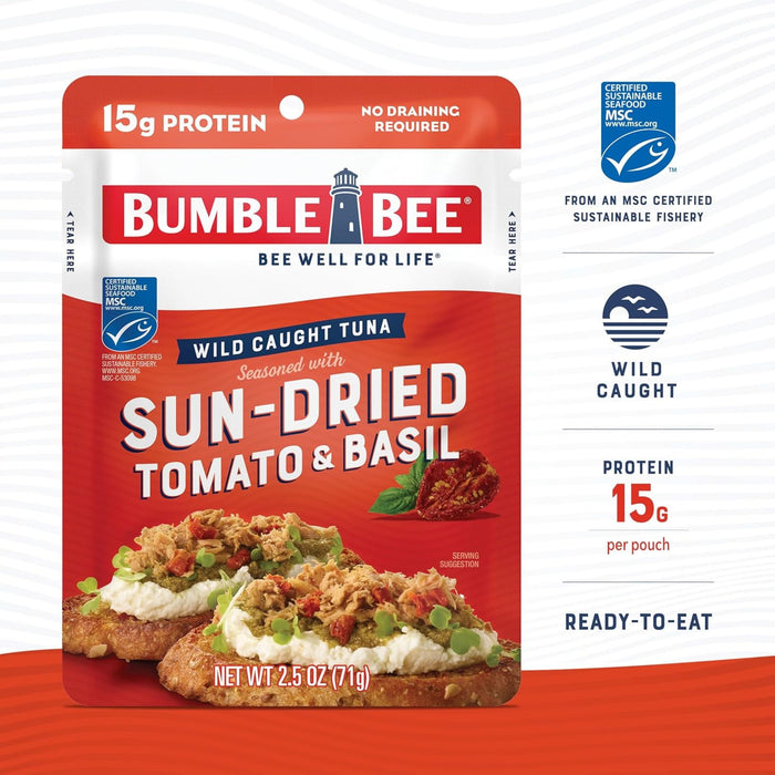 Bumble Bee Sun-Dried Tomato & Basil Seasoned Tuna 2.5 Ounce Pouches