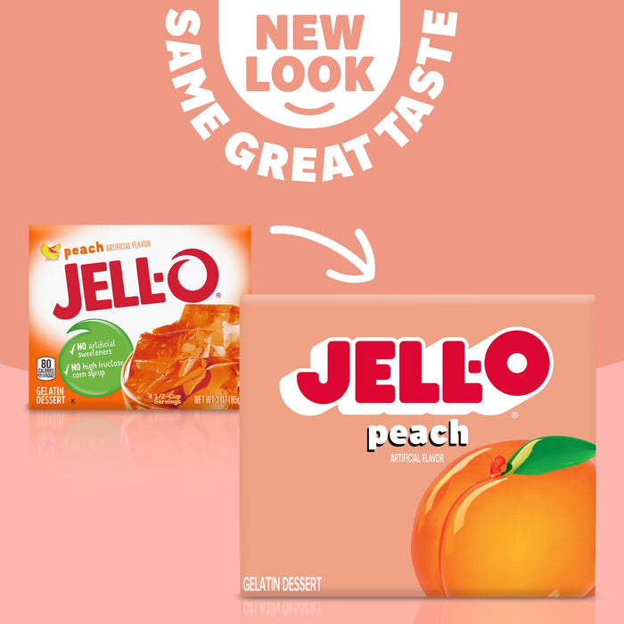 Jell-O Gelatin Dessert, Peach 3 oz Box