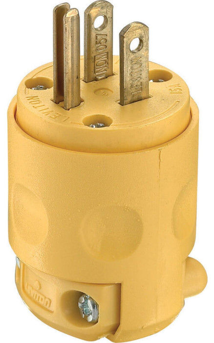 Leviton 515PV 15 Amp, 125 Volt, Grounding Plug, Yellow