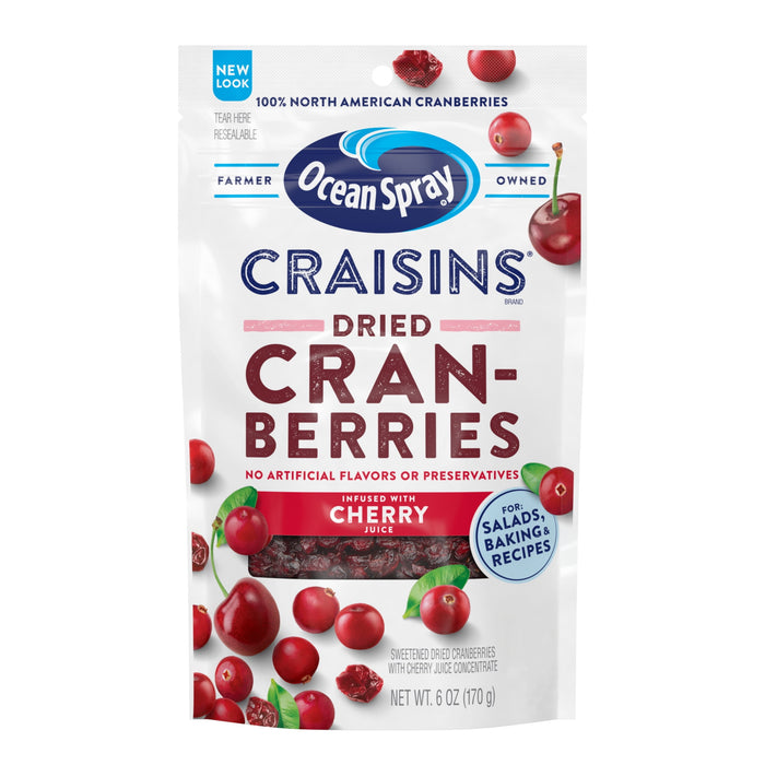 Ocean Spray Craisins, Sweetened Dried Cranberries, Cherry Flavored, 6 Ounce BB. 01/19/2025