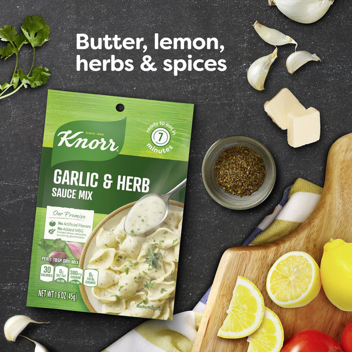 Knorr Sauce Mix Creamy Pasta Sauce For Simple Meals and Sides Garlic & Herb No Artificial Flavors, No Added MSG 1.6 oz