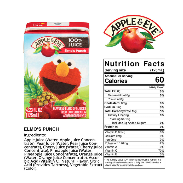 Apple & Eve 100% Juice Elmo's Punch, 8 ct