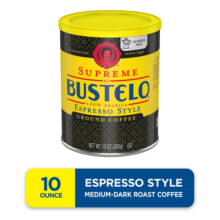 BUSTELO ESPRESSO GROUND COFFEE CAFFEINE CAN 10 OZ