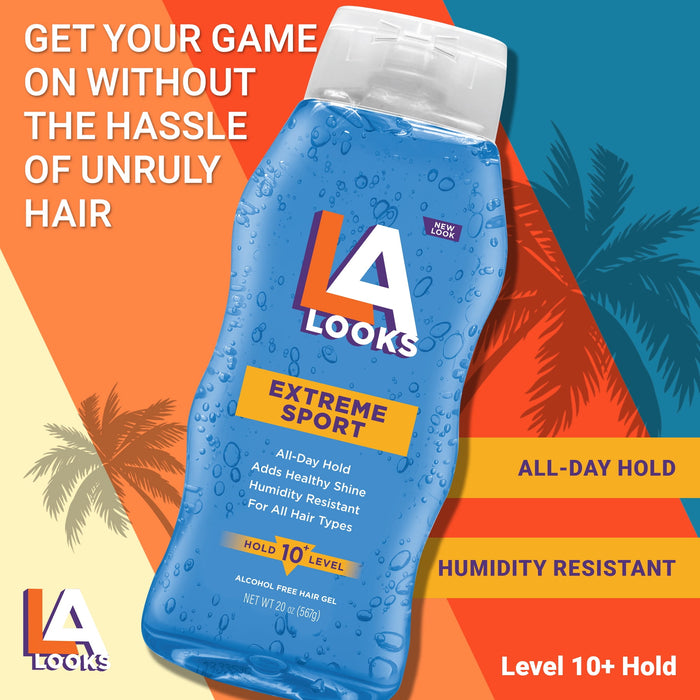 La Looks Gel #10 Extreme Sport Tri-Active Hold, Blue, 20 Ounce