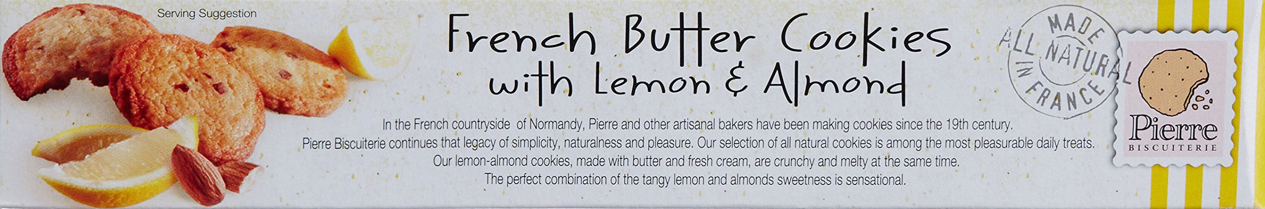 Pierre Biscuiterie French Butter Cookies with Lemon & Almond, Rich Butteriness Infused with Zesty Lemon, Non-GMO, Anytime Snack 5.29 oz