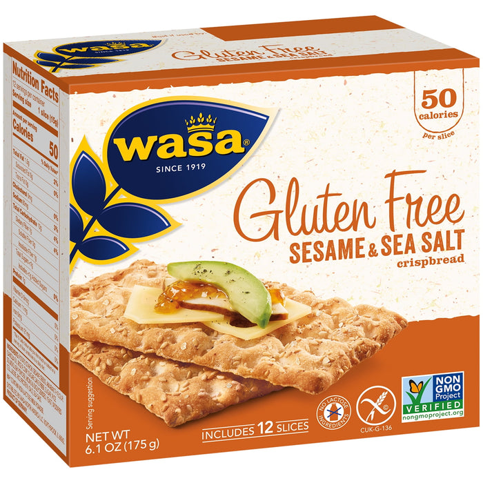 Wasa, Gluten Free Sesame & Sea Salt Crispbread, Net wt. 6.1 Oz