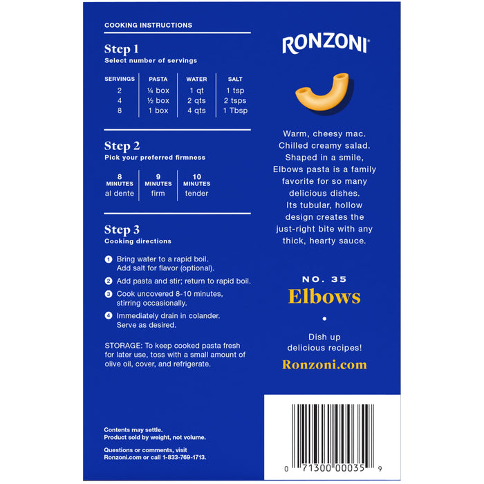 Ronzoni Large Elbows 16 Oz.