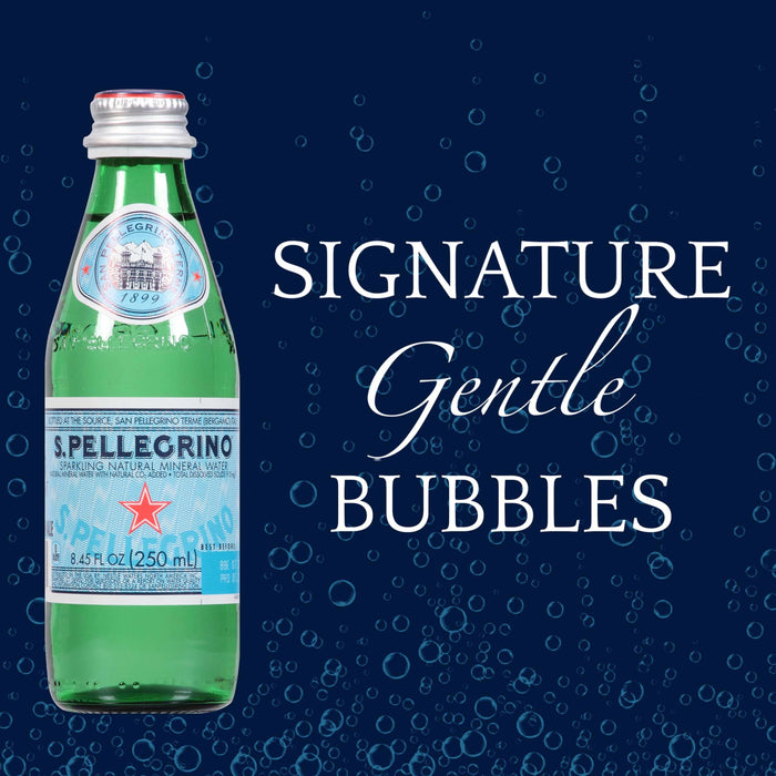 San Pellegrino Sparkling Natural Mineral Water, 8.45oz Glass Bottle - Pack of 6 (50.7 fl oz in total)