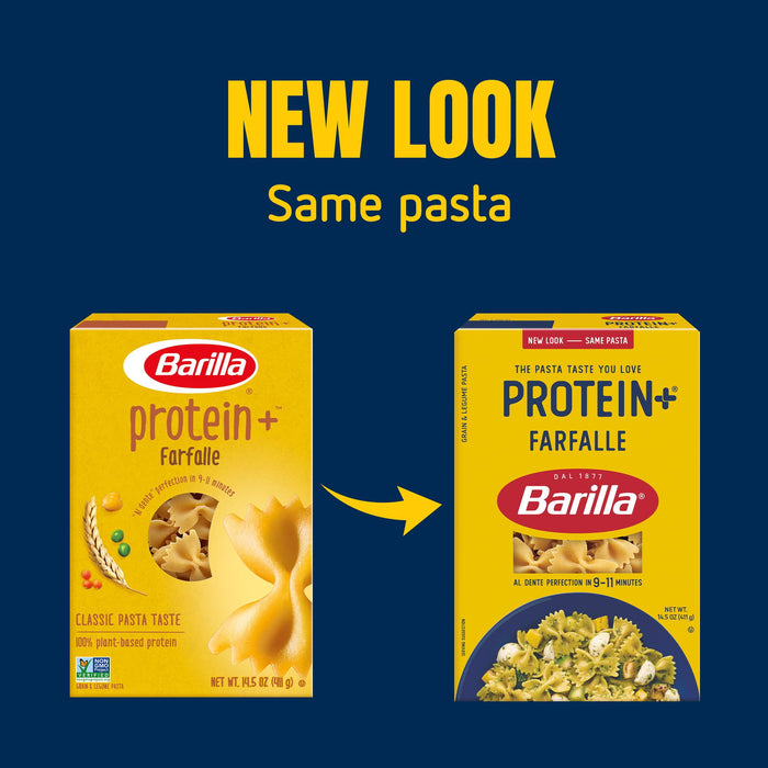 Barilla Protein+ Grain & Legume Pasta Farfalle, 14.5 oz