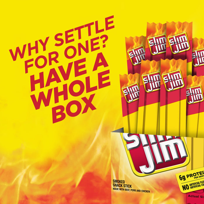 Slim Jim Snack-Sized Smoked Meat Stick, Original Flavor, Keto Friendly Snack, .28 oz 26 pack BB. 01/10/2025