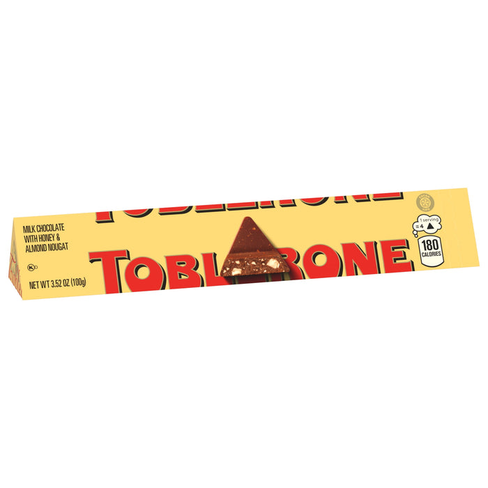 Toblerone Milk Chocolate Bar with Honey and Almond Nougat, 3.52 oz