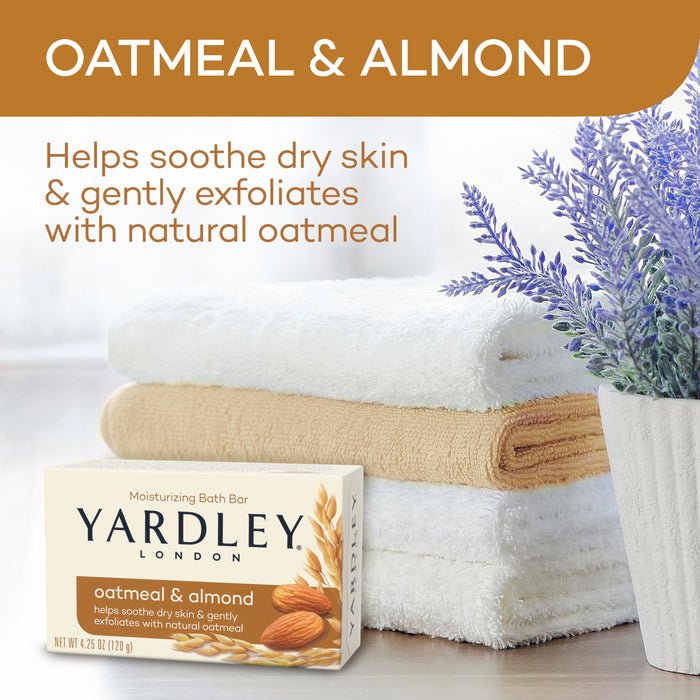 Yardley Oatmeal and Almond Bar Soap, 4 Ounce