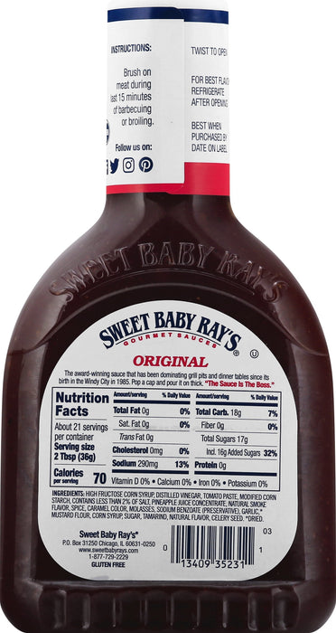 Sweet Baby Rays Barbeque Sauce