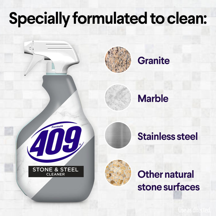 Formula 409 Stone and Steel Cleaner, Spray Bottle, 32 Ounces