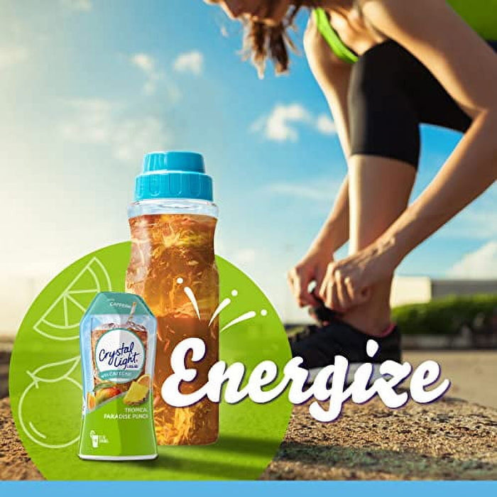 Crystal Light Caffeine Tropical Paradise Punch Liquid Drink Mix Free Zero Calorie - 1.62 fl oz