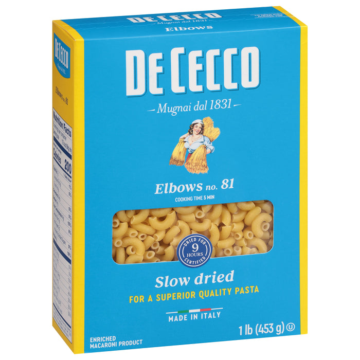 De Cecco Pasta, Elbows Pasta, 16 oz