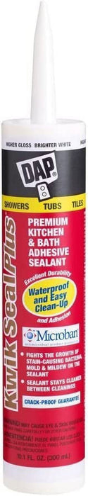 DAP Kwik Seal Plus White Siliconized Caulk  10.1 oz.