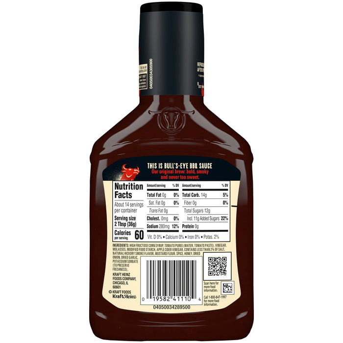 Bull s-Eye Original Barbecue BBQ Sauce 18 oz Bottle