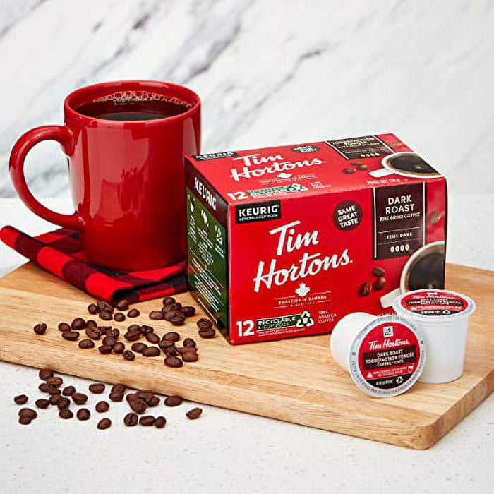 Tim Hortons Dark Roast K-Cup Coffee Pods Recyclable 12ct for Keurig Brewers, Single Serve Cups, 12 ct, 4.4 oz BB. 01/29/2025