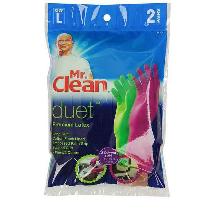 Mr Clean 243094 Large Duet Reusable Latex Gloves