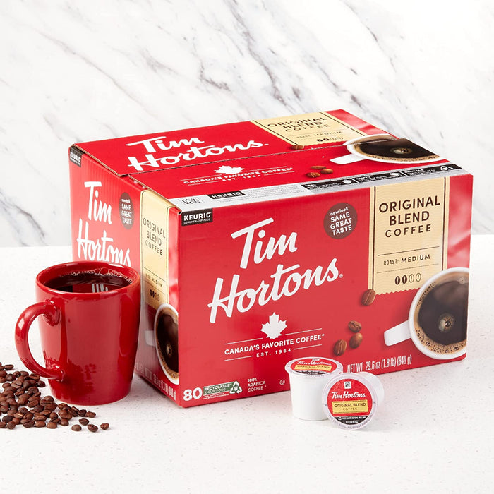 Medium Roast Coffee Bundle 24 Single Serve K-Cups, Tim Hortons Original Roast